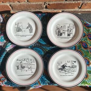 Restoration Hardware. The New Yorker cartoon cheese plates. Set of 4. Retro